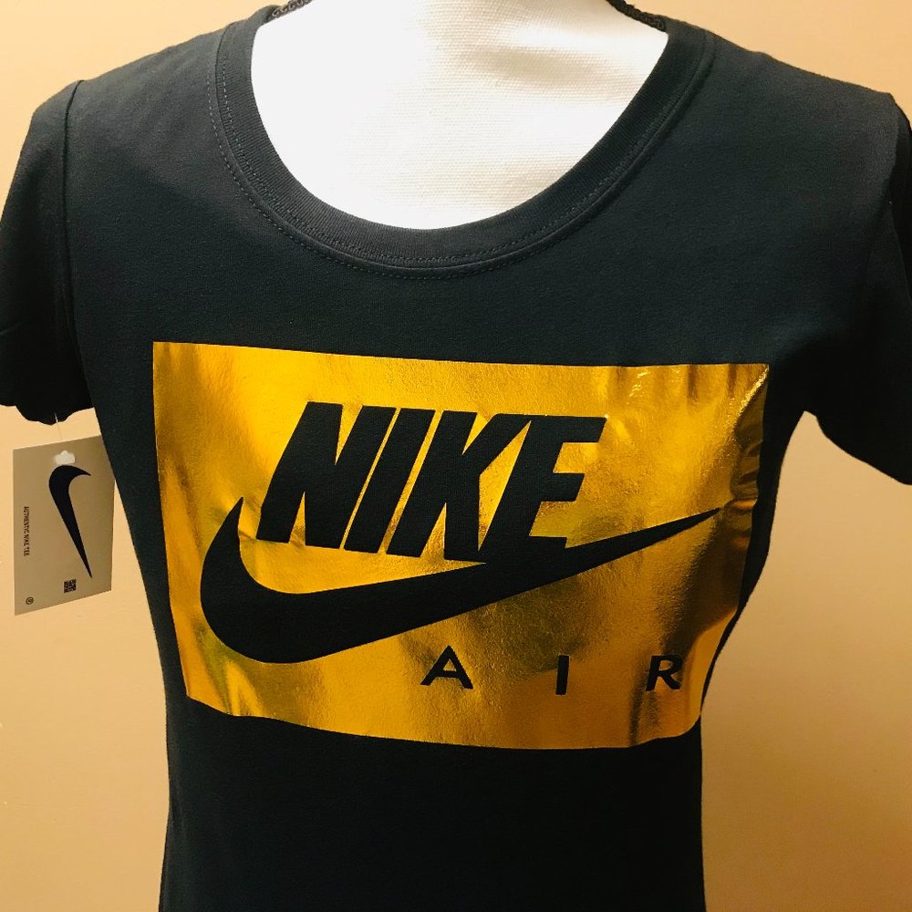 NIKE. Gold. Metallic. Women's T-Shirt